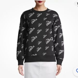 Jordache Vintage Women’s Black/White LOGO Graphic Crewneck Sweatshirt Size XL